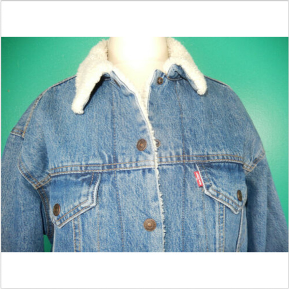 LEVI'S BOYFRIEND LENGTHENED TRUCKER SHERPA JACKET - Picture 5 of 7